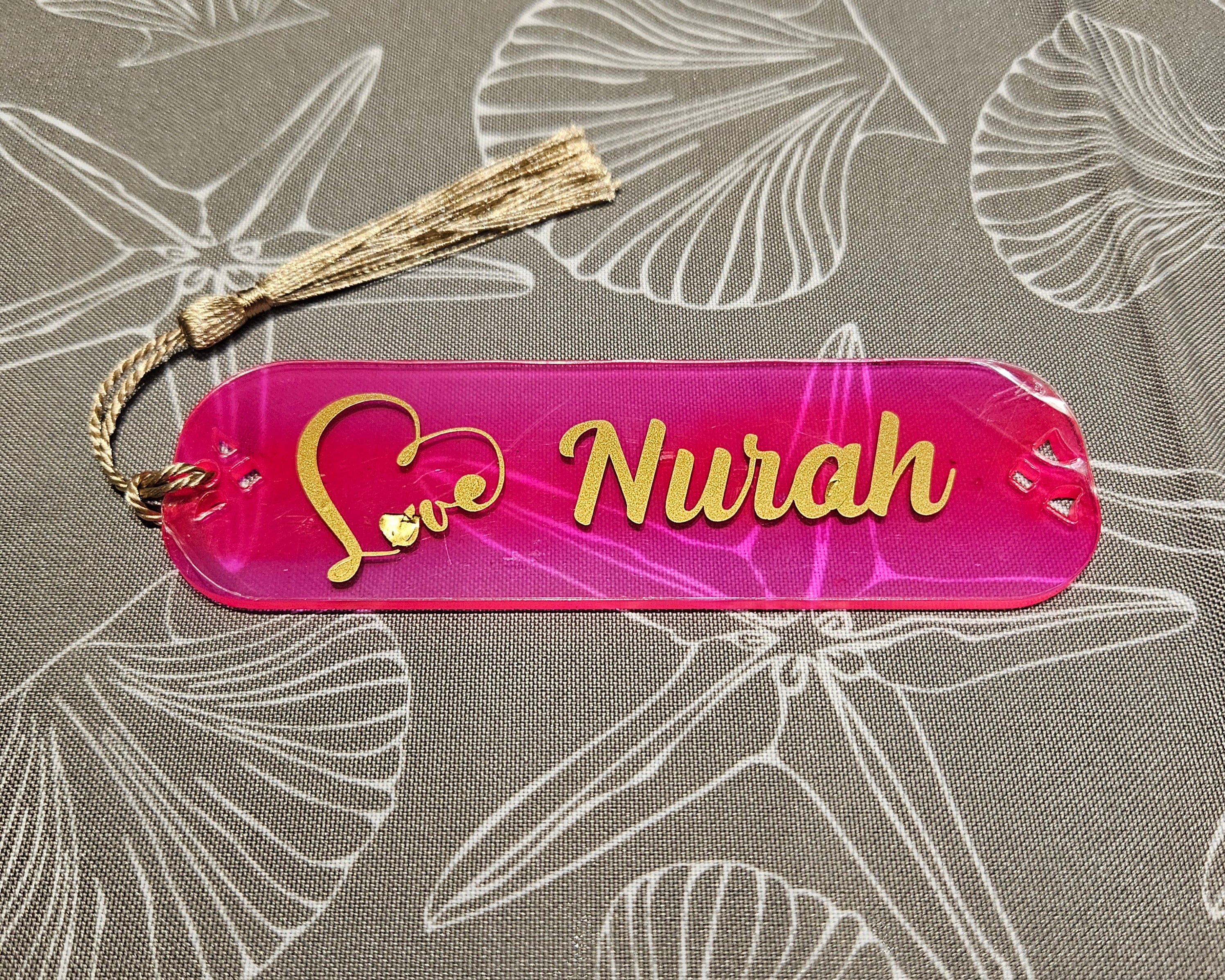 Bookmarks Acrylic Personalised Vinyl Name