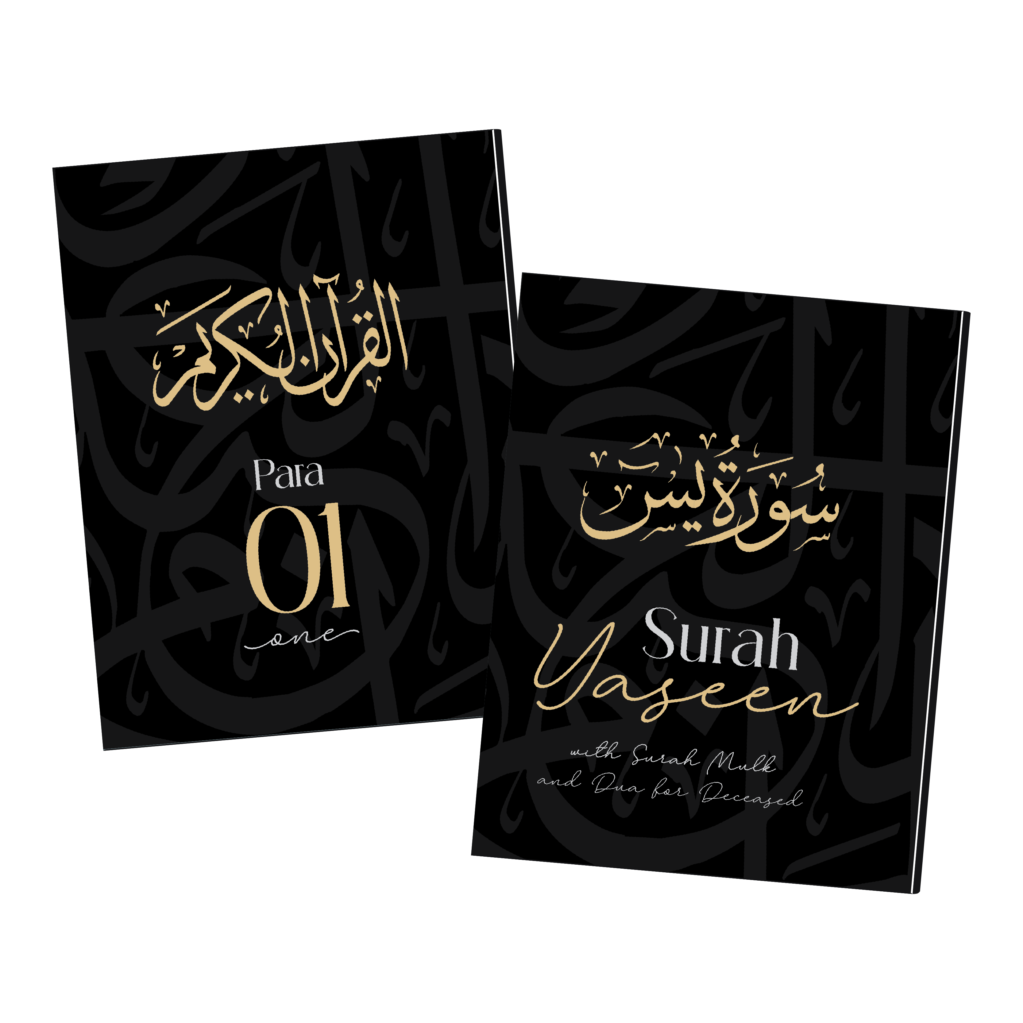 *LIMITED EDITION* Black Calligraphy Single Para Quran & 41 Yaseens Set A5