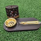 Oud Burner with Magnetic Lid, Tray and Tongs