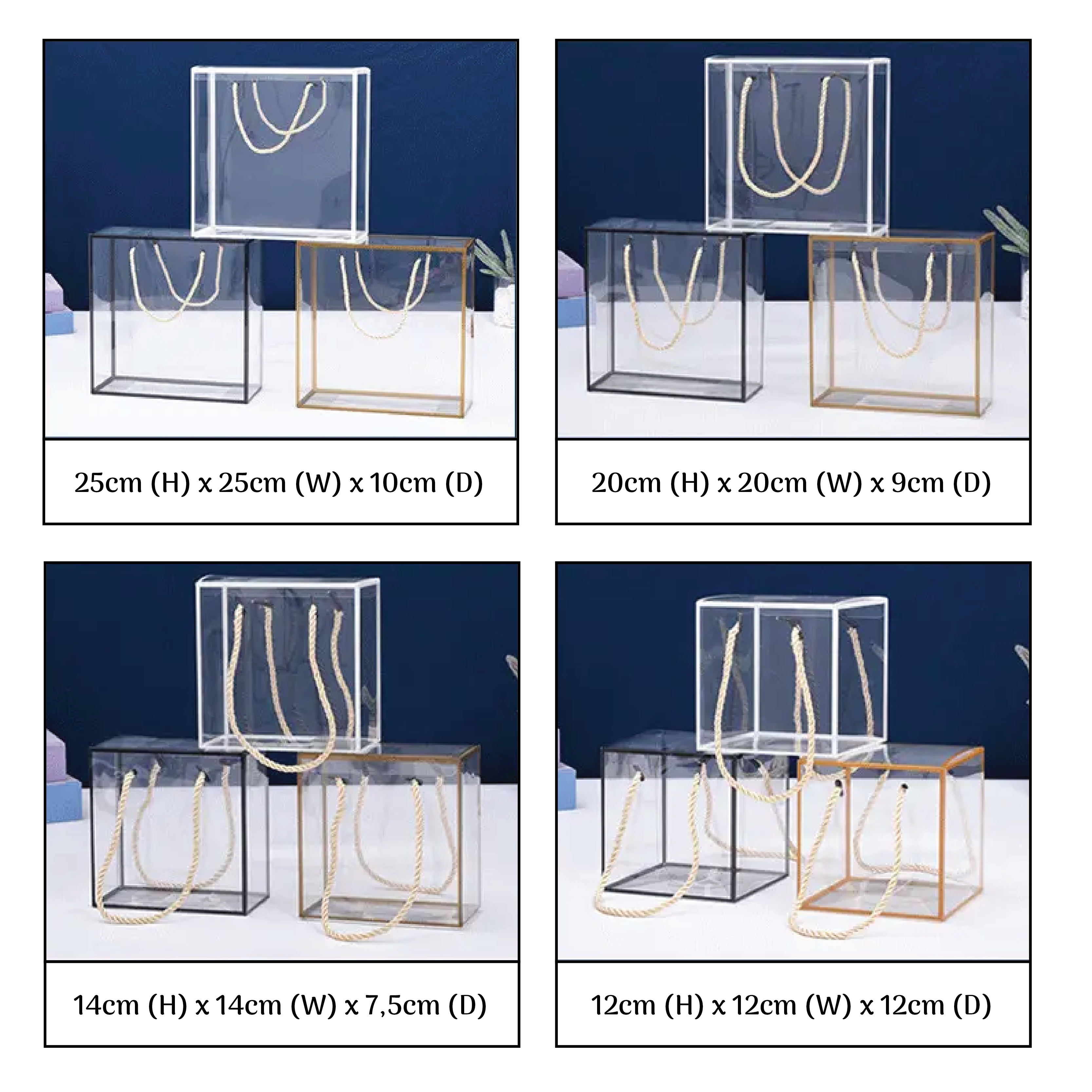 Clear Gift Boxes PVC (8 Sizes)