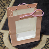 Pink with Clear Front Panel Gift Bag (23cm x 18cm x 10cm)