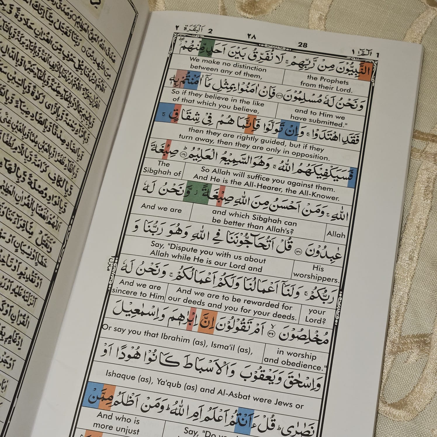 Stel van 30 individuele Koran Sipara / Juz (Arabies, met woord-vir-woord vertaling en kleurgekodeerde Tajweed)