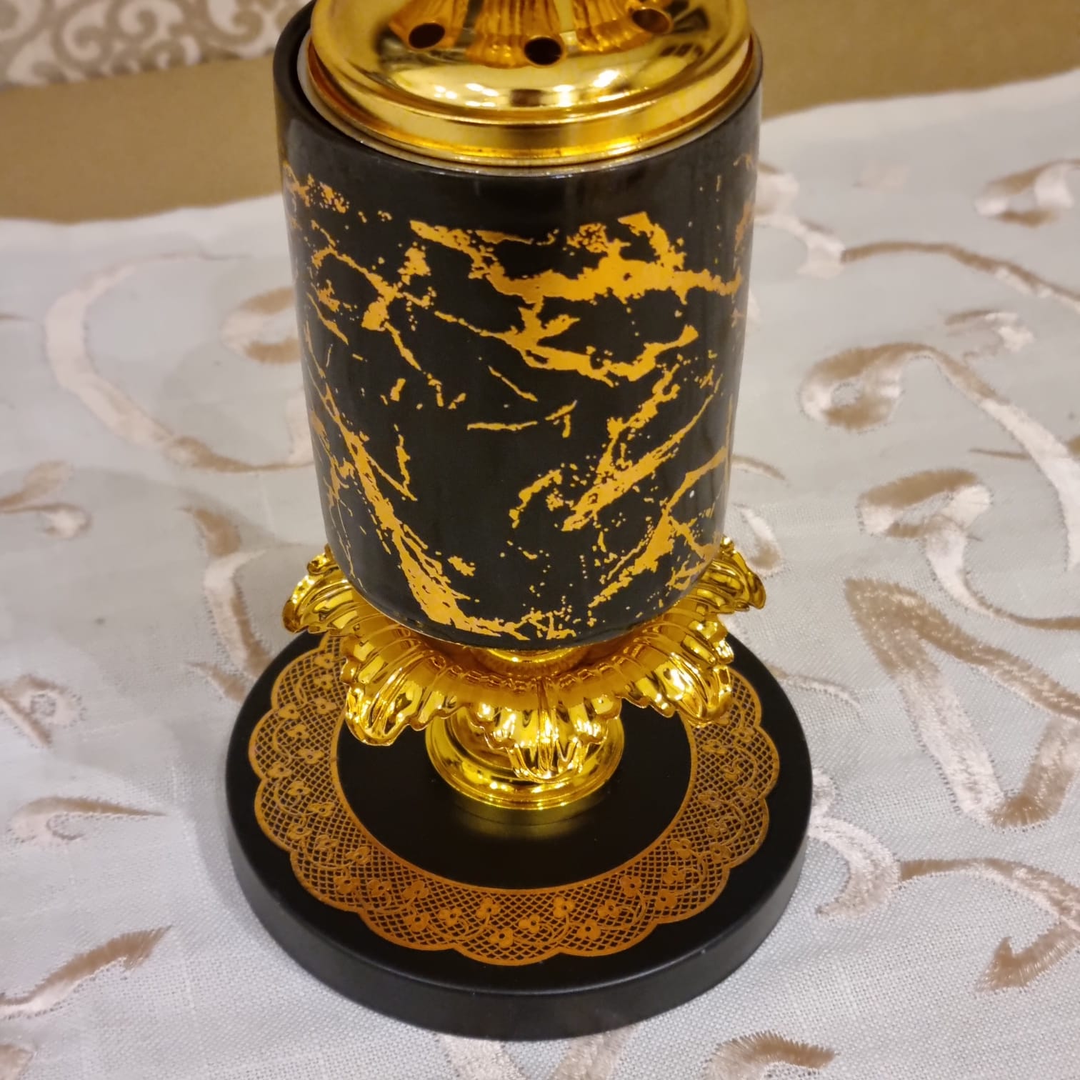 Tall Round Marble Oud Burner