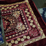 Maroon Floral Soft-Touch Zikr Mat (1.6m x 2.3m)