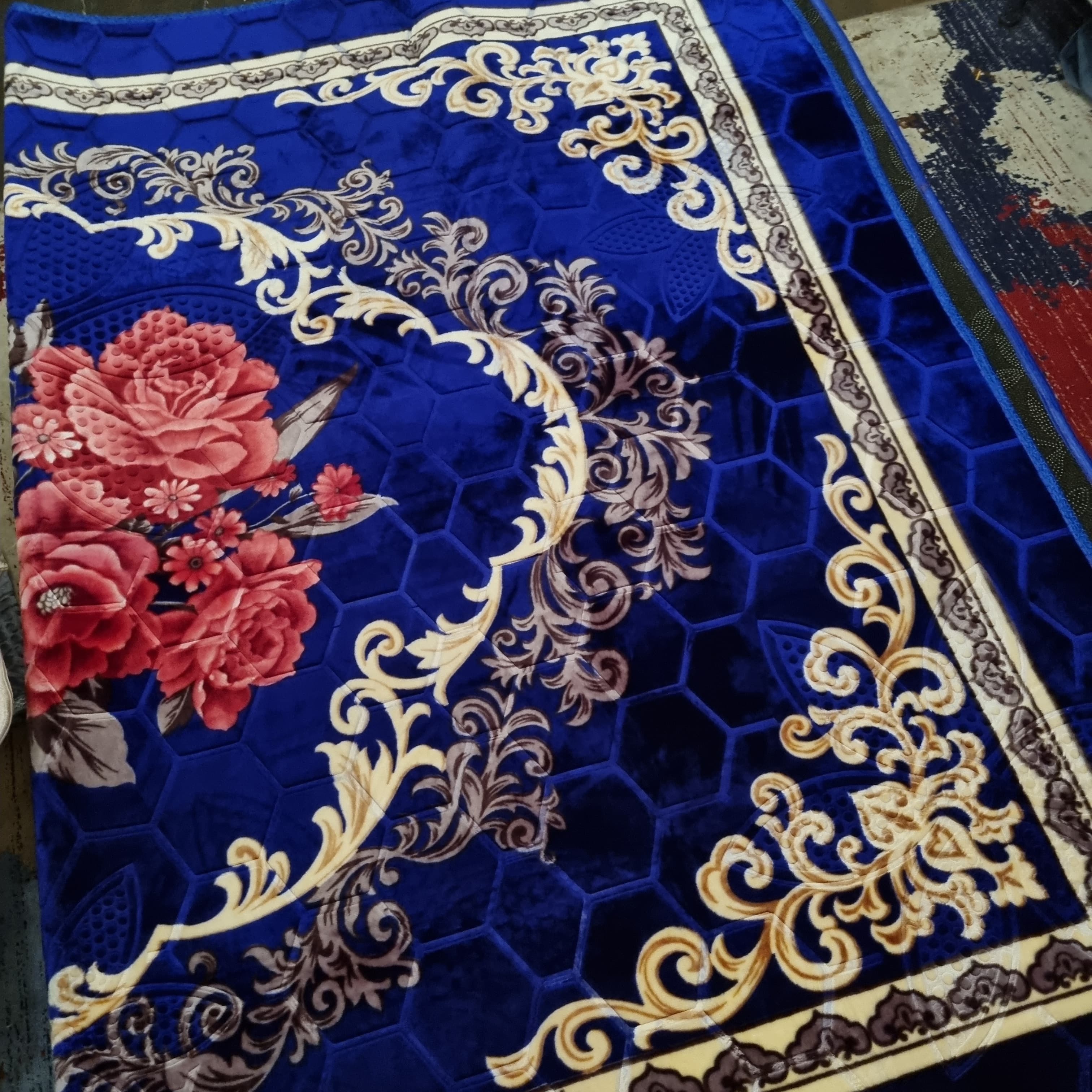 Blue Rose Soft-Touch Zikr Mat (1.6m x 2.3m)