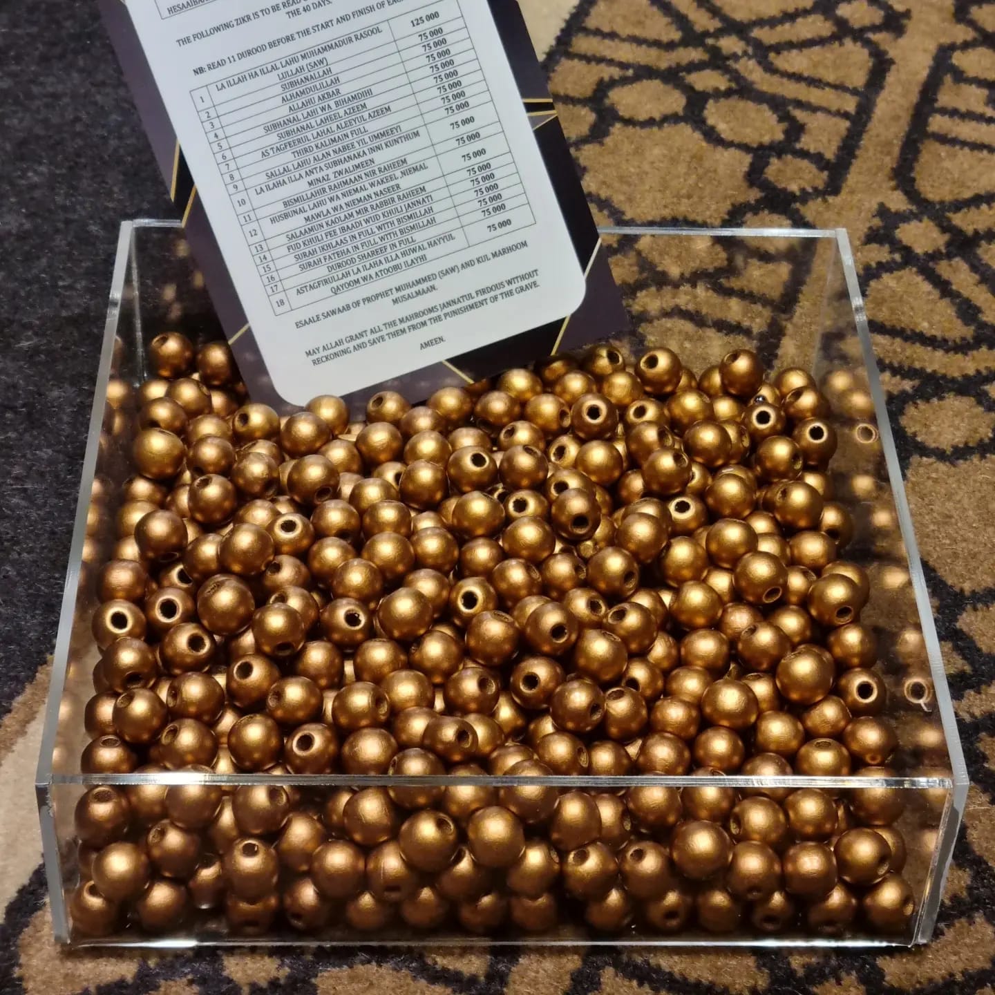 I-Zikr Beads 500's Gold (Usayizi Omaphakathi)