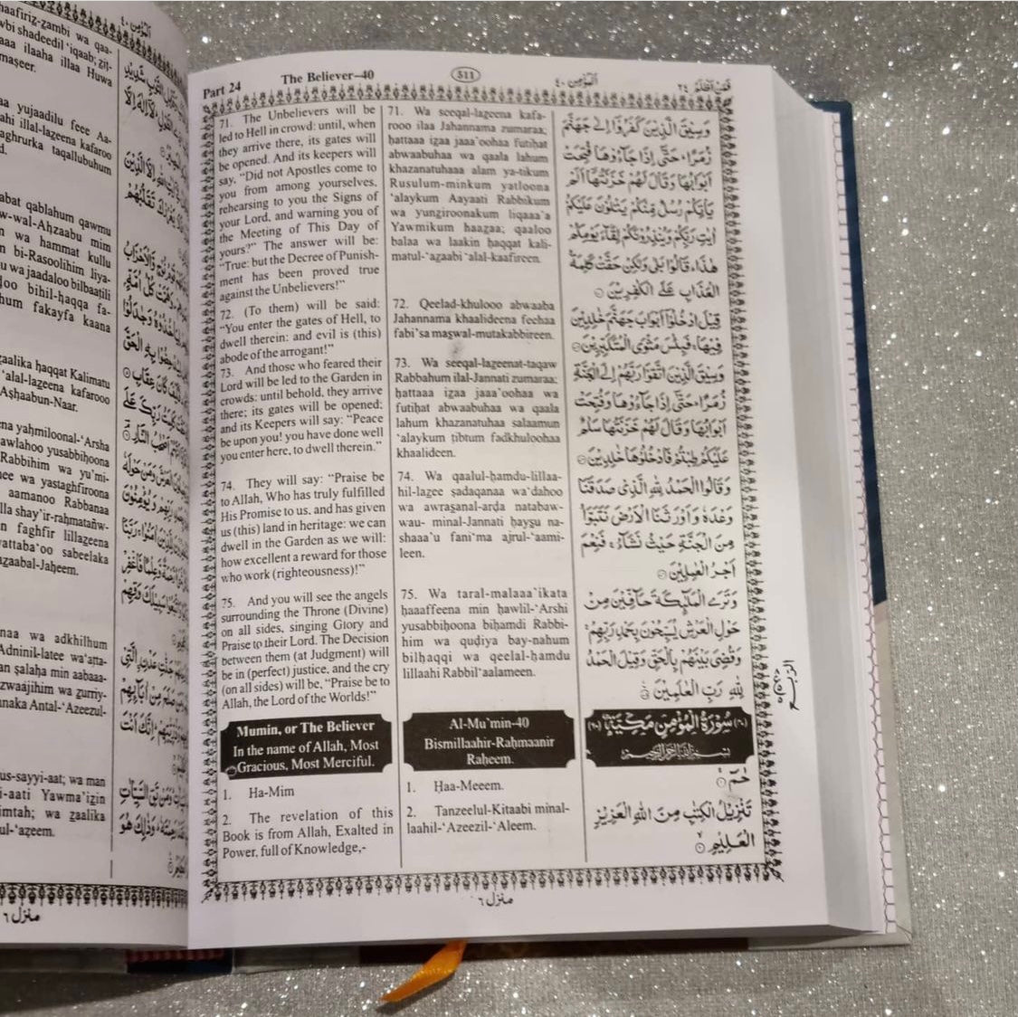 Transliterasie Koran 3-in-1 met Arabiese, Engelse vertaling en transliterasie