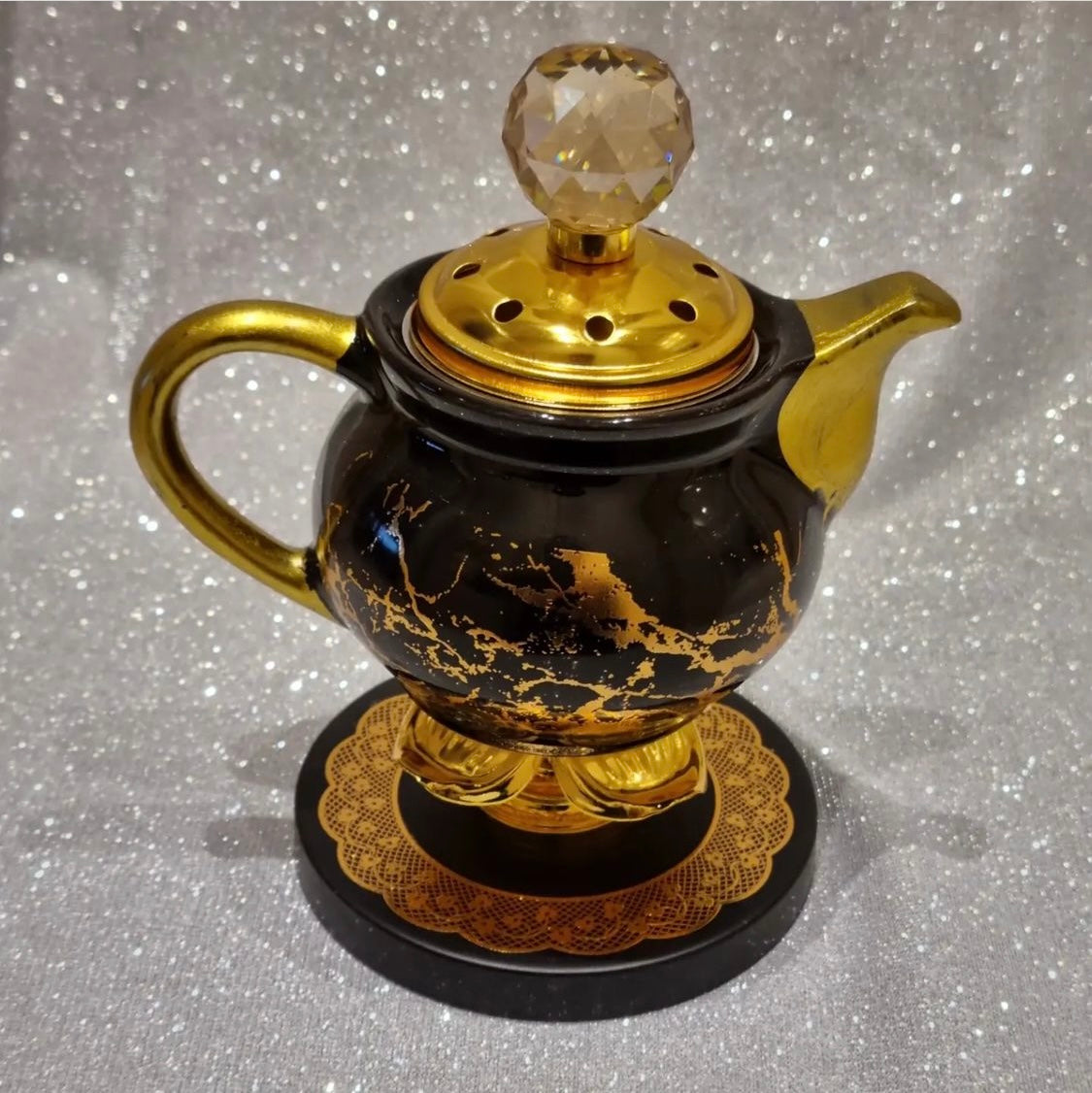 Marble Teapot-Style Oud Burner