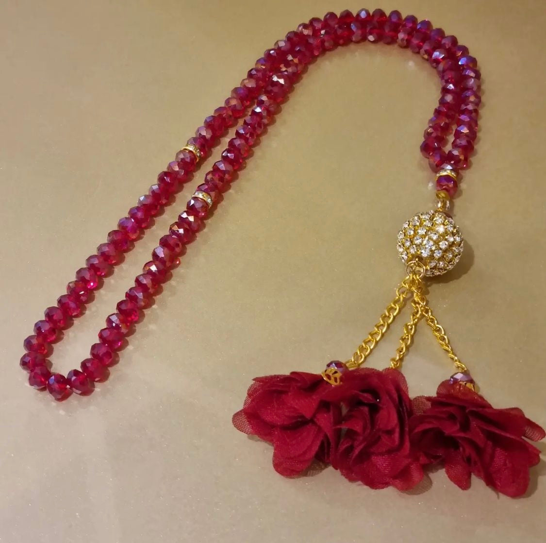 Prayer Beads - 99 Bead Crystal Flower (10 Colours)