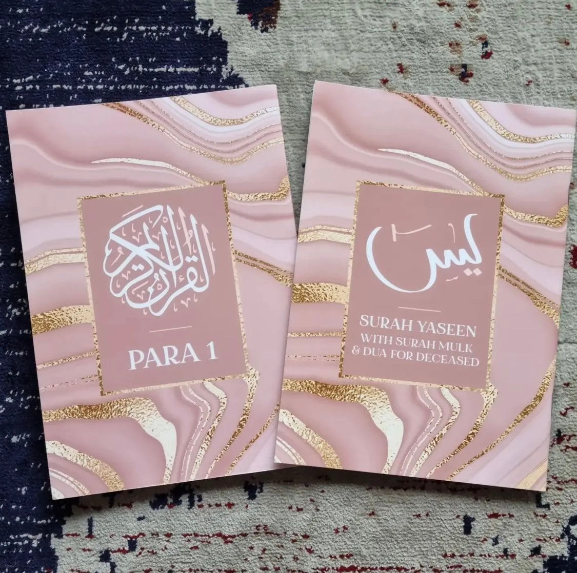 Pink Marble Single Para Quran & 41 Yaseens Set A5