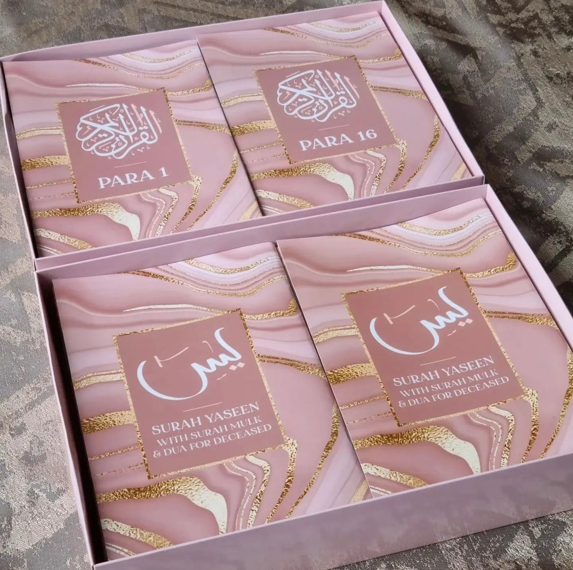 Pink Marble Single Para Quran &amp; 41 Yaseens Stel A5