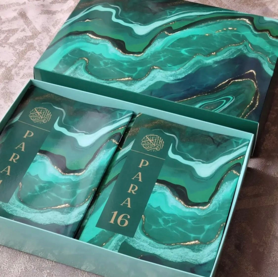 Green Marble Single Para Quran & 41 Yaseens Set A5